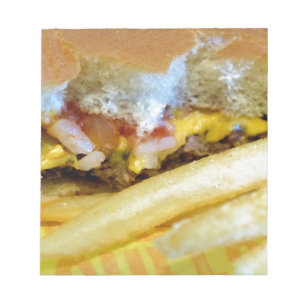 Cheeseburger and Fries Notepad