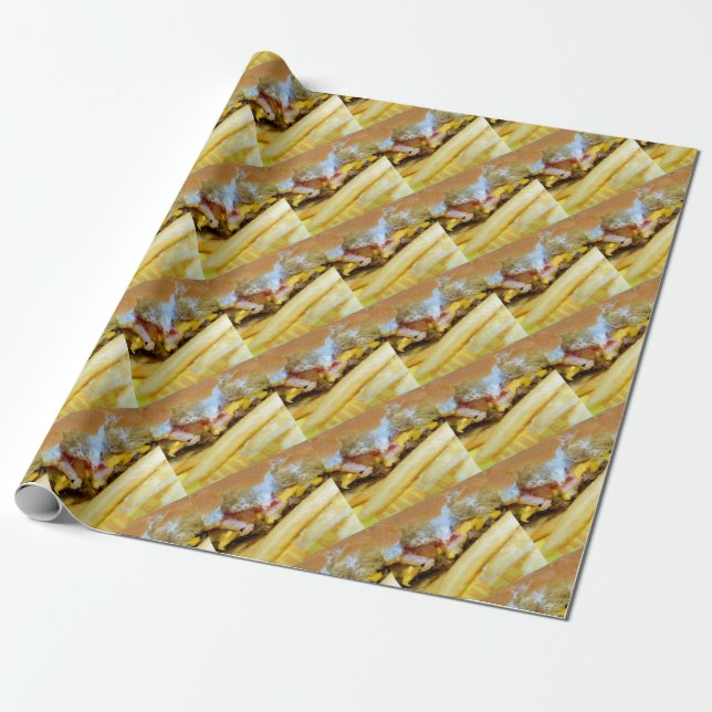 Cheeseburger and Fries Wrapping Paper (Unrolled)