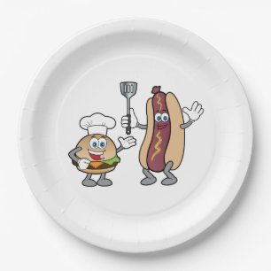 Cheeseburger and Hot Dog Party Plates Cook-Out