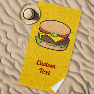 Cheeseburger Beach Towel