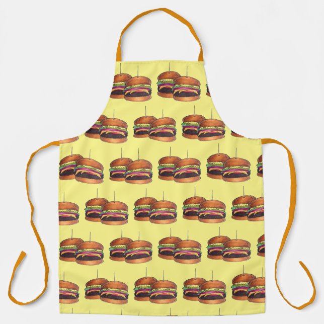 Cheeseburger Burger Hamburger Sliders Bar Food App Apron (Front)