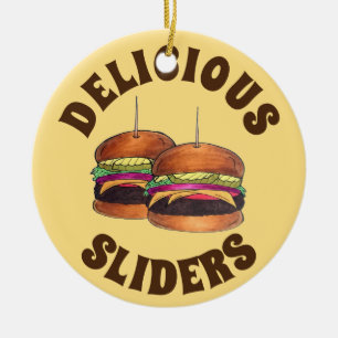 Cheeseburger Burger Hamburger Sliders Bar Food Ceramic Tree Decoration