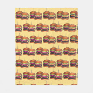 Cheeseburger Burger Hamburger Sliders Bar Food Fleece Blanket
