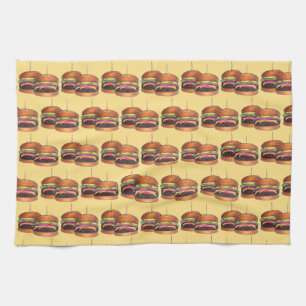 Cheeseburger Burger Hamburger Sliders Bar Pub Tea Towel