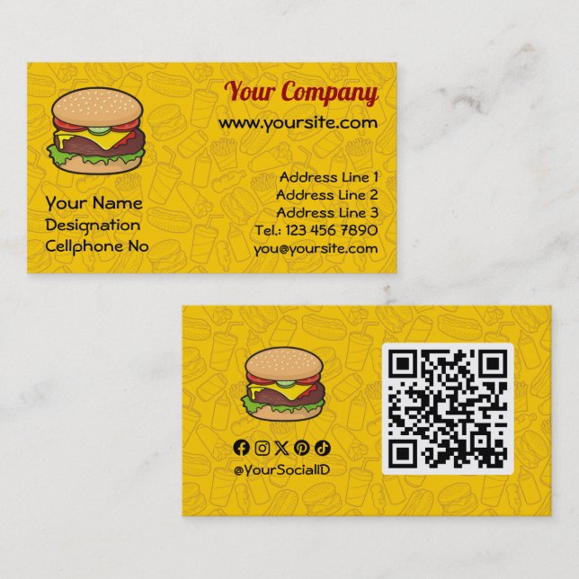 Cheeseburger Business Card (Front/Back)