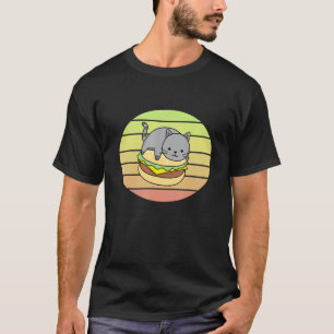 Cheeseburger Cat Sunset  Vintage Cheeseburger Cat T-Shirt