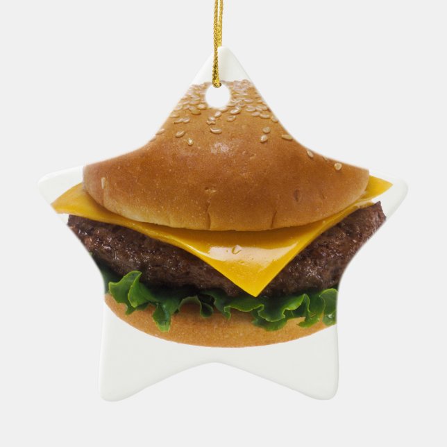 Cheeseburger Ceramic Tree Decoration (Front)