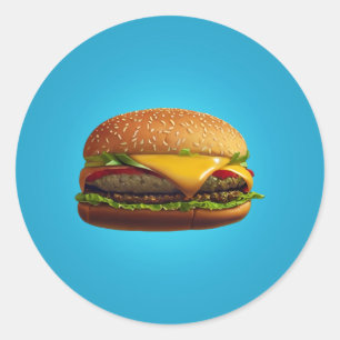 Cheeseburger Classic Round Sticker