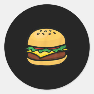 Cheeseburger Emoticon Hamburger Cheese Bbq  Classic Round Sticker