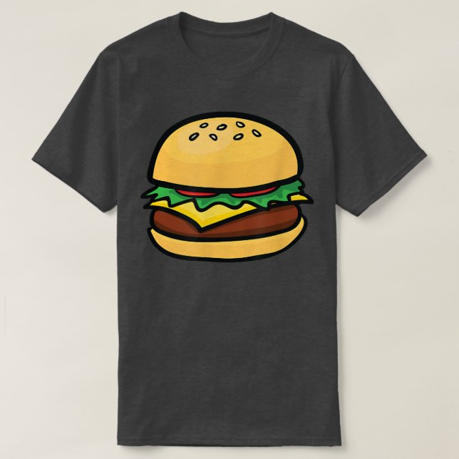 Cheeseburger Emoticon  Hamburger Cheese BBQ  T-Shirt (Design Front)