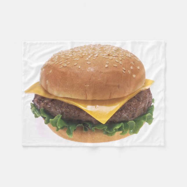 Cheeseburger Fleece Blanket (Front (Horizontal))