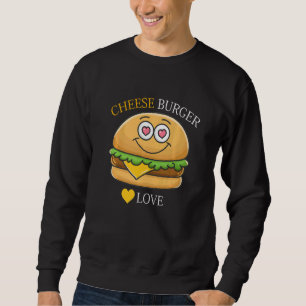 Cheeseburger French Fry & Hamburger Food Heart Sweatshirt