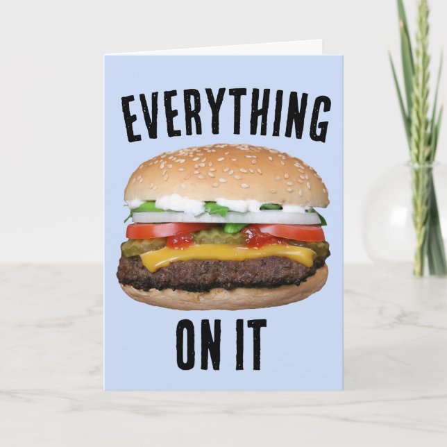 CHEESEBURGER FUNNY HAMBURGER BIRTHDAY CARD (Front)
