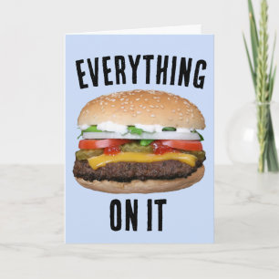 CHEESEBURGER FUNNY HAMBURGER BIRTHDAY CARD