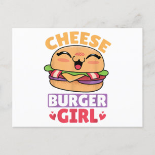 Cheeseburger Girl, Hamburger Women and Cheeseburge Holiday Postcard