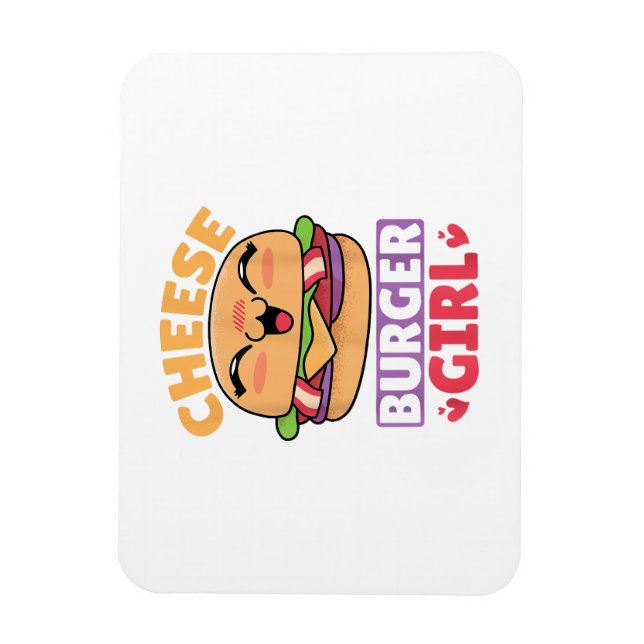Cheeseburger Girl, Hamburger Women and Cheeseburge Magnet (Vertical)