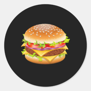 Cheeseburger Hamburger Burger Funny Food Halloween Classic Round Sticker