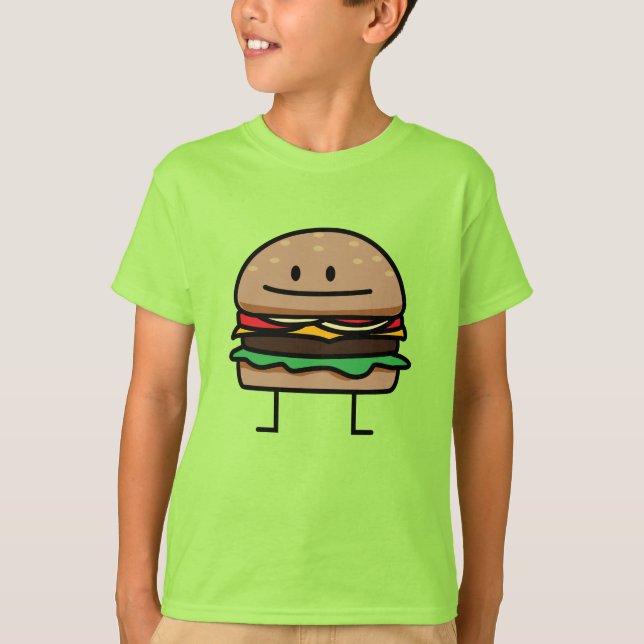 Cheeseburger Hamburger ground meat Beef cheese bun T-Shirt (Front)