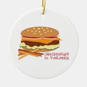 Cheeseburger In Paradise Ceramic Tree Decoration