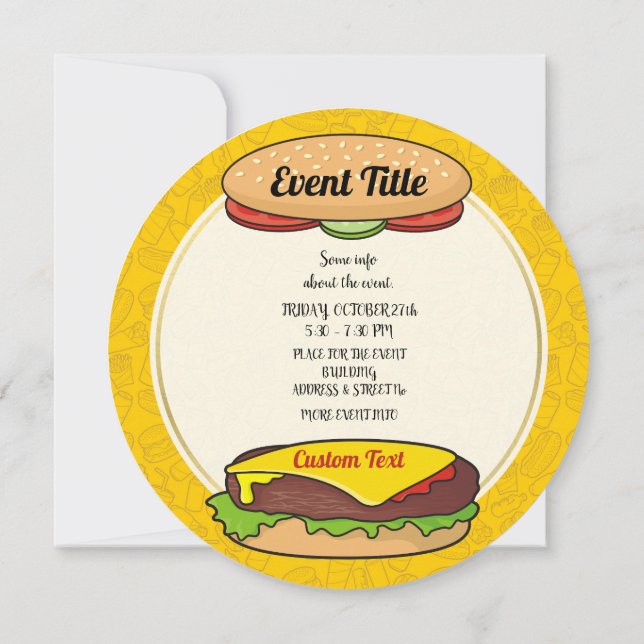 Cheeseburger Invitation (Back)