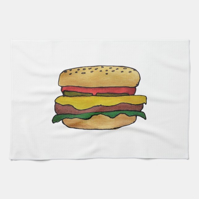 Cheeseburger Kitchen Towel (Horizontal)
