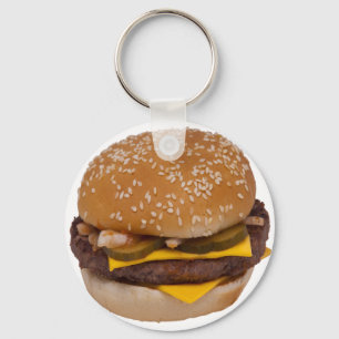 Cheeseburger On Sesame Seed Bun Key Ring