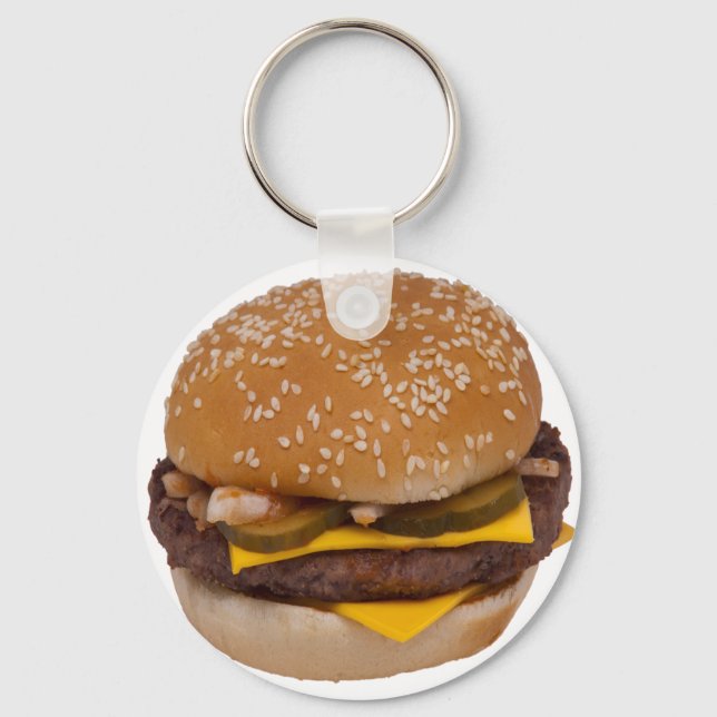 Cheeseburger On Sesame Seed Bun Key Ring (Front)