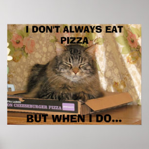 cheeseburger pizza kitty poster
