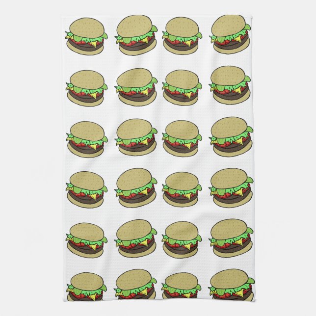 Cheeseburger Tea Towel (Vertical)