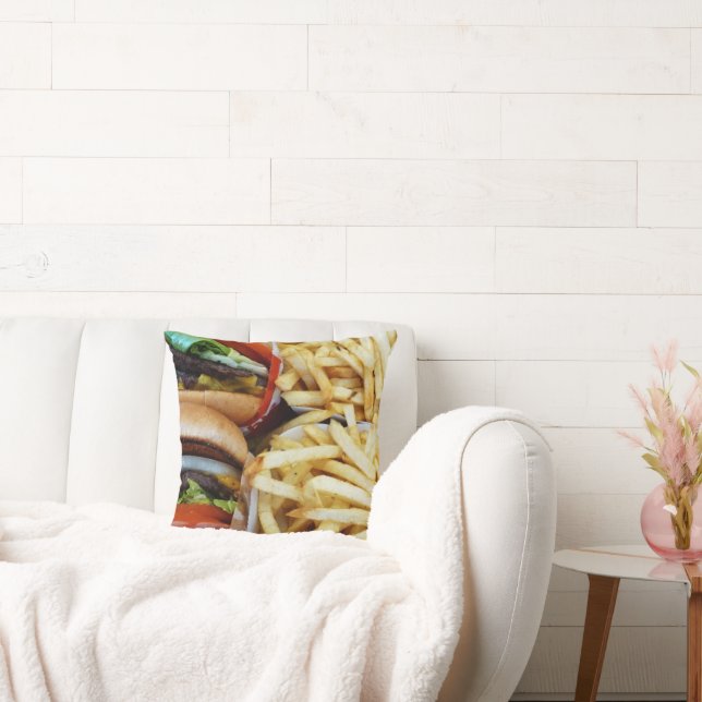 Cheeseburgers and Fries Cushion (Couch)