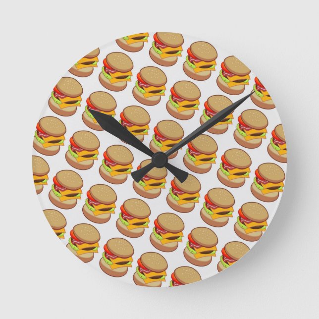 CHEESEBURGERS   ROUND CLOCK (Front)