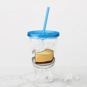 Cheesecake cartoon illustration   acrylic tumbler