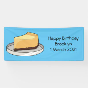 Cheesecake cartoon illustration banner