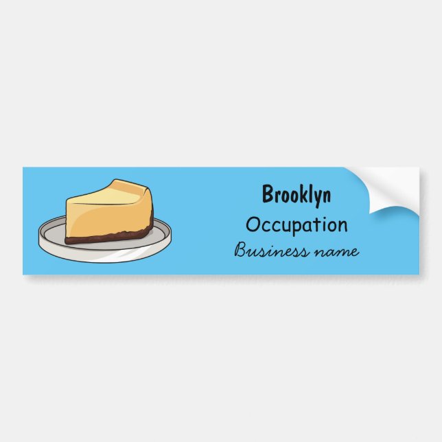 Cheesecake cartoon illustration bumper sticker (Front)