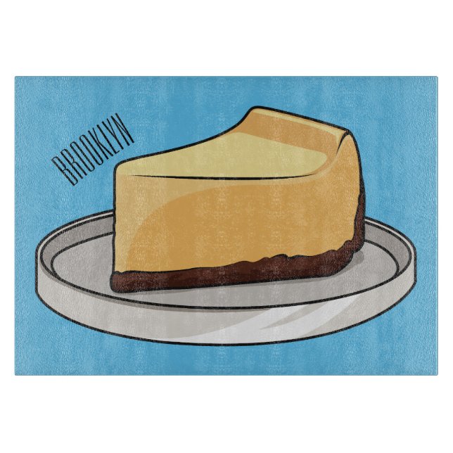 Cheesecake cartoon illustration  cutting board (Front)