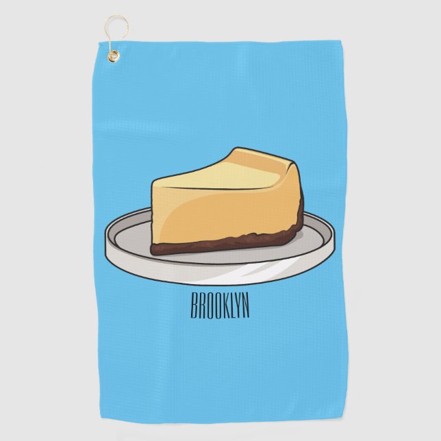 Cheesecake cartoon illustration  golf towel (Front)
