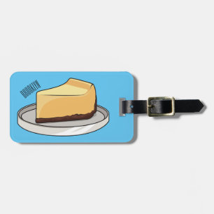 Cheesecake cartoon illustration luggage tag