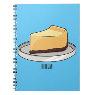 Cheesecake cartoon illustration notebook