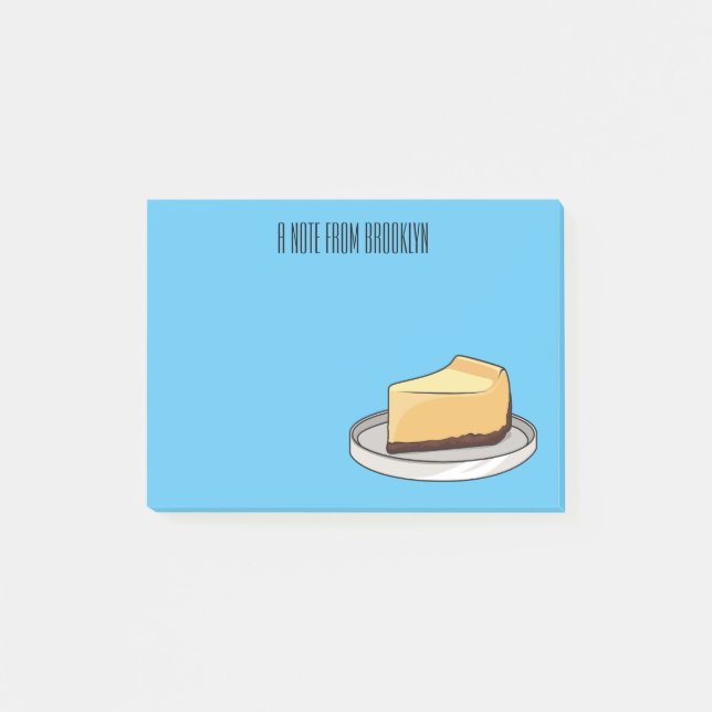 Cheesecake cartoon illustration  post-it notes (Front)