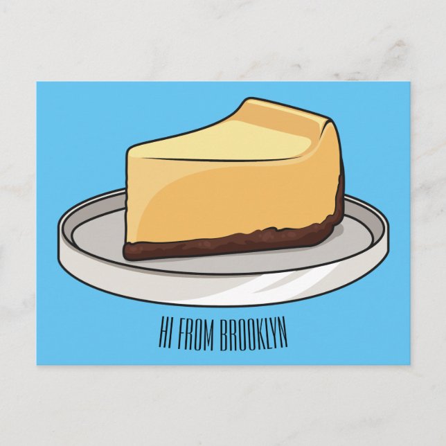Cheesecake cartoon illustration  postcard (Front)