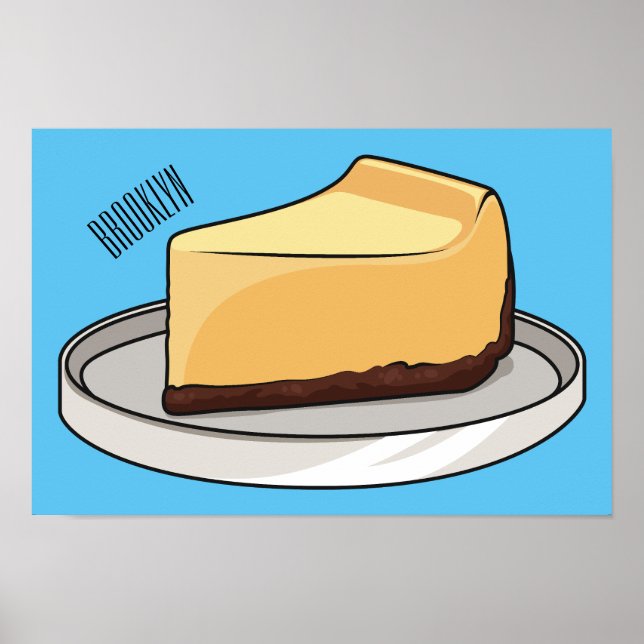 Cheesecake cartoon illustration  poster (Front)