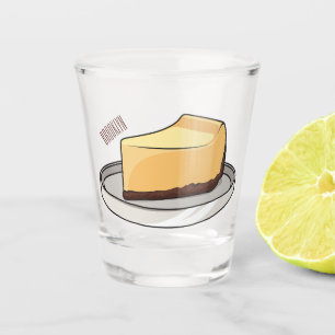 Cheesecake cartoon illustration shot glass