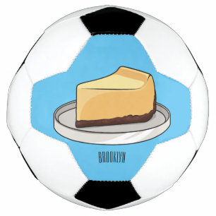 Cheesecake cartoon illustration soccer ball