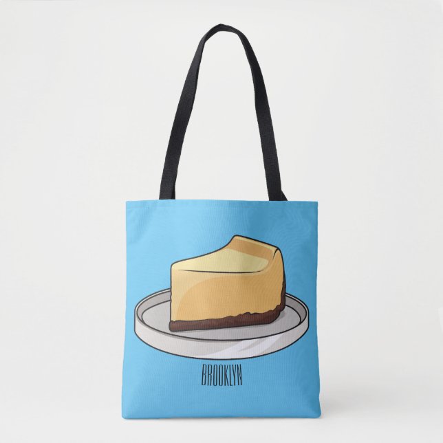 Cheesecake cartoon illustration  tote bag (Front)