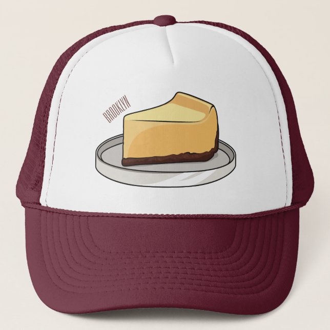 Cheesecake cartoon illustration  trucker hat (Front)
