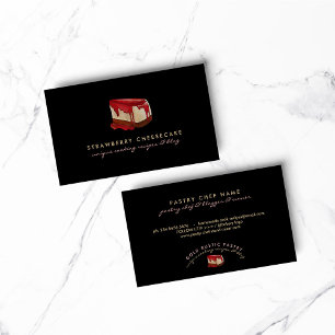 Cheesecake Strawberry Pastry Dessert Business Card