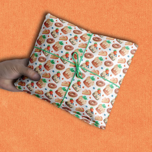 Cheesecakes Cakes and Doughnuts Pattern Tissue Paper (Creator Uploaded)