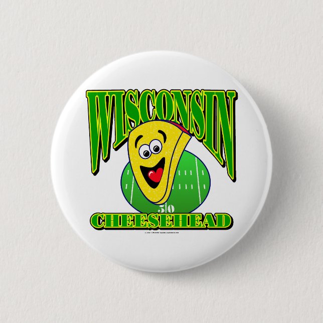CheeseHead Cartoon 2 6 Cm Round Badge (Front)