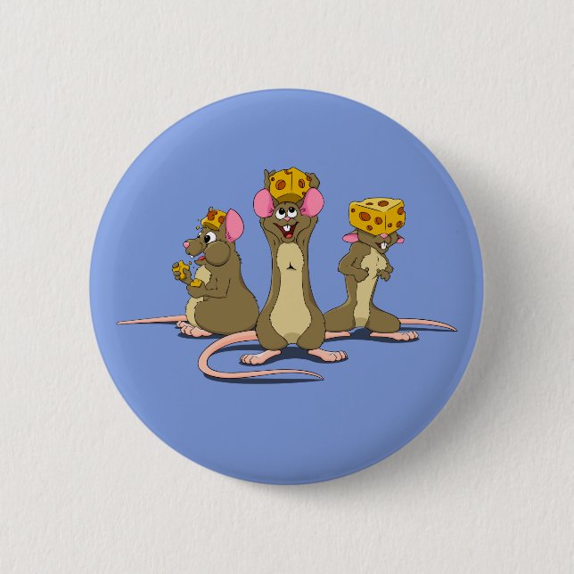 Cheesehead Mice 6 Cm Round Badge (Front)