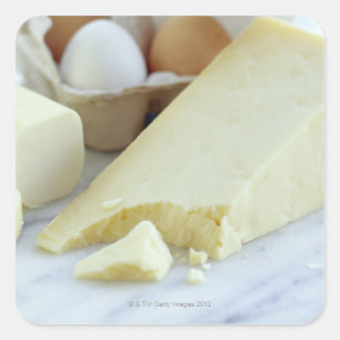 Cheeses and eggs. Eggs are rich in protein and Square Sticker